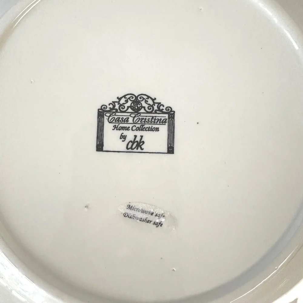 Casa Cristina Home Collection by CBK Floral Ceramic Dinner Plates Set of 2 Mixed